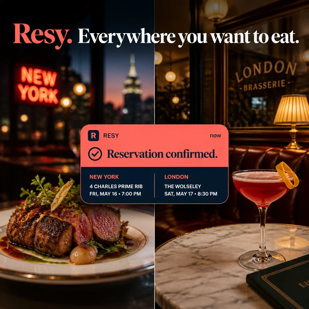 Resy ad concept example: Global Dining Room