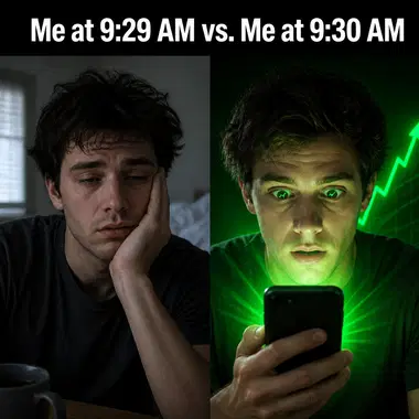 Robinhood meme ad example: The Market Open Ritual