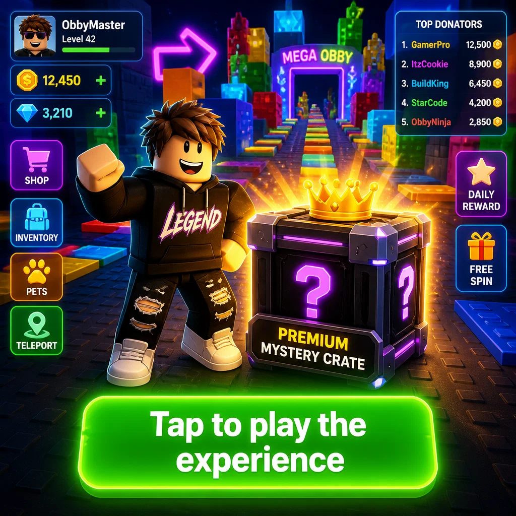 Roblox ad concept example: Mobile Ad Unit Mock