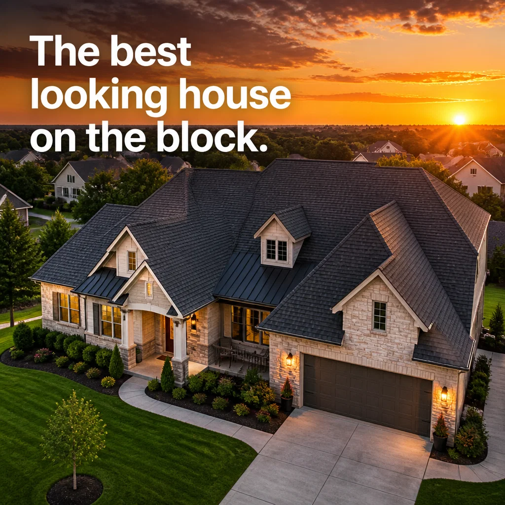 Roofing ad concept example: The Finished Masterpiece
