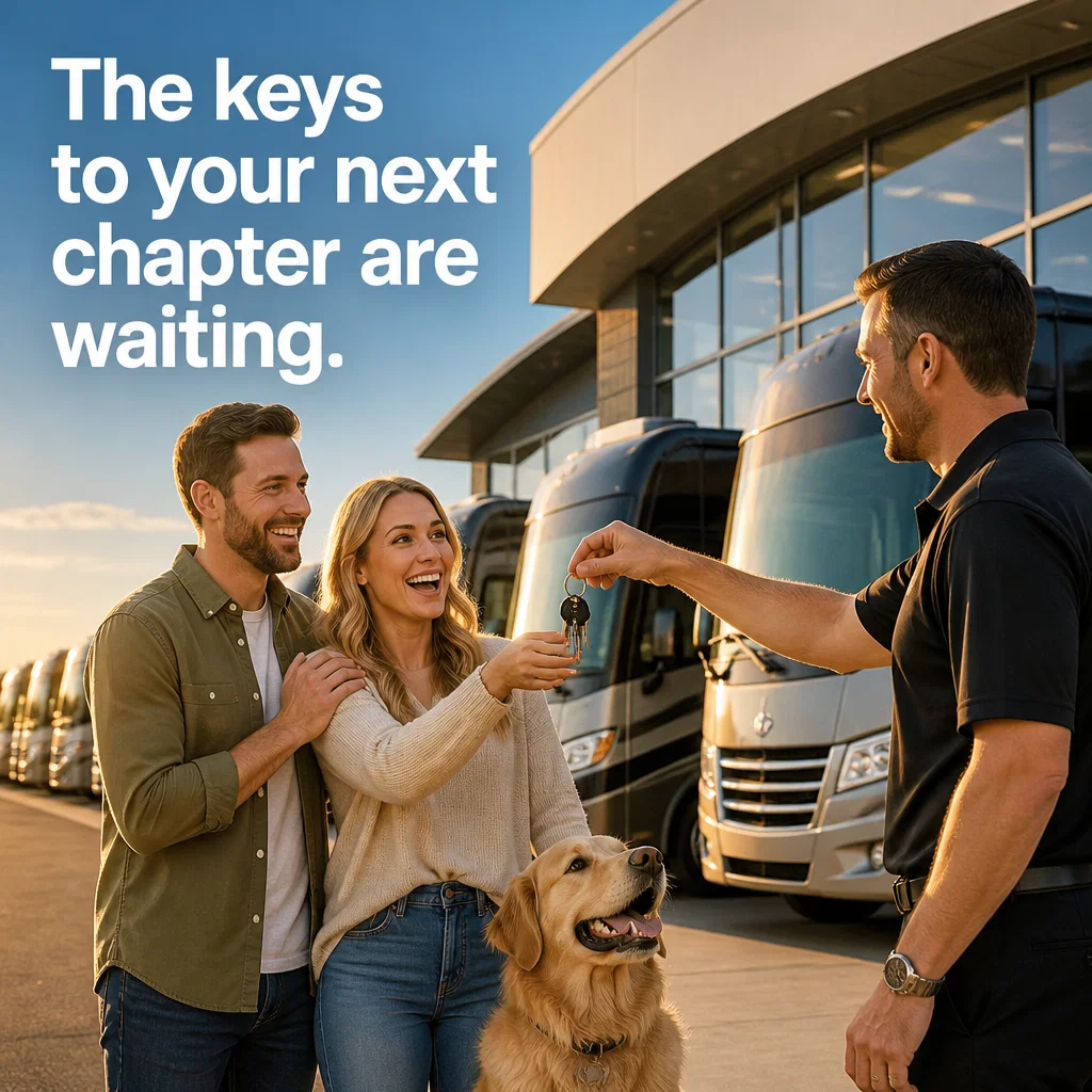 RV Dealership ad concept example: The VIP Handover