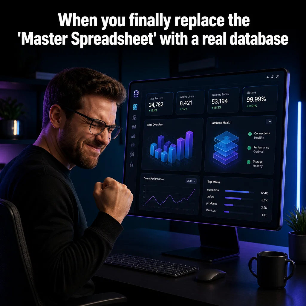 SaaS meme ad example: The Spreadsheet Nightmare