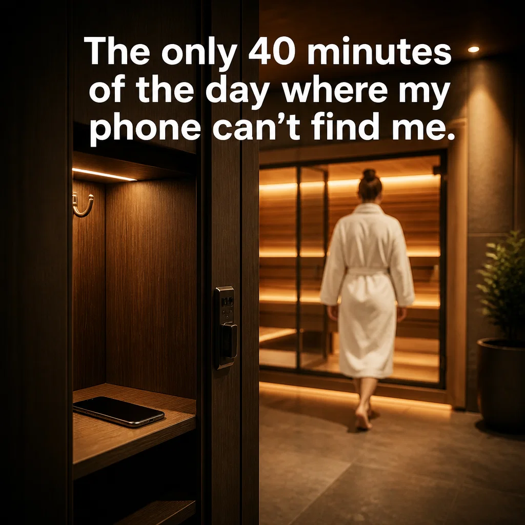 Sauna Studio meme ad example: Phone Freedom