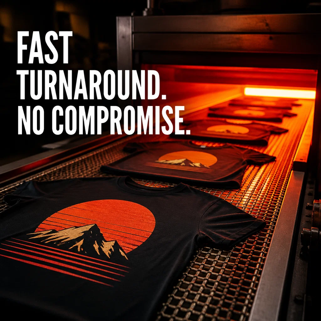 Screen Printing ad concept example: The Curing Tunnel