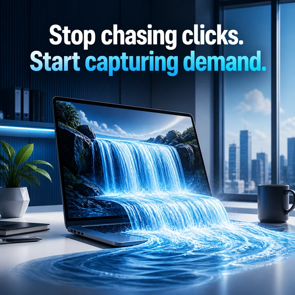 SEO Agency ad concept example: The Traffic Waterfall