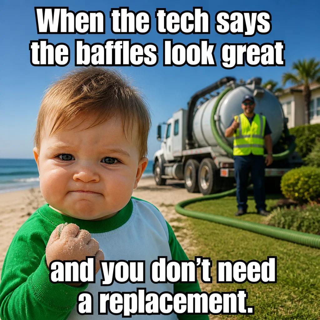Septic Service meme ad example: The Inspection Win