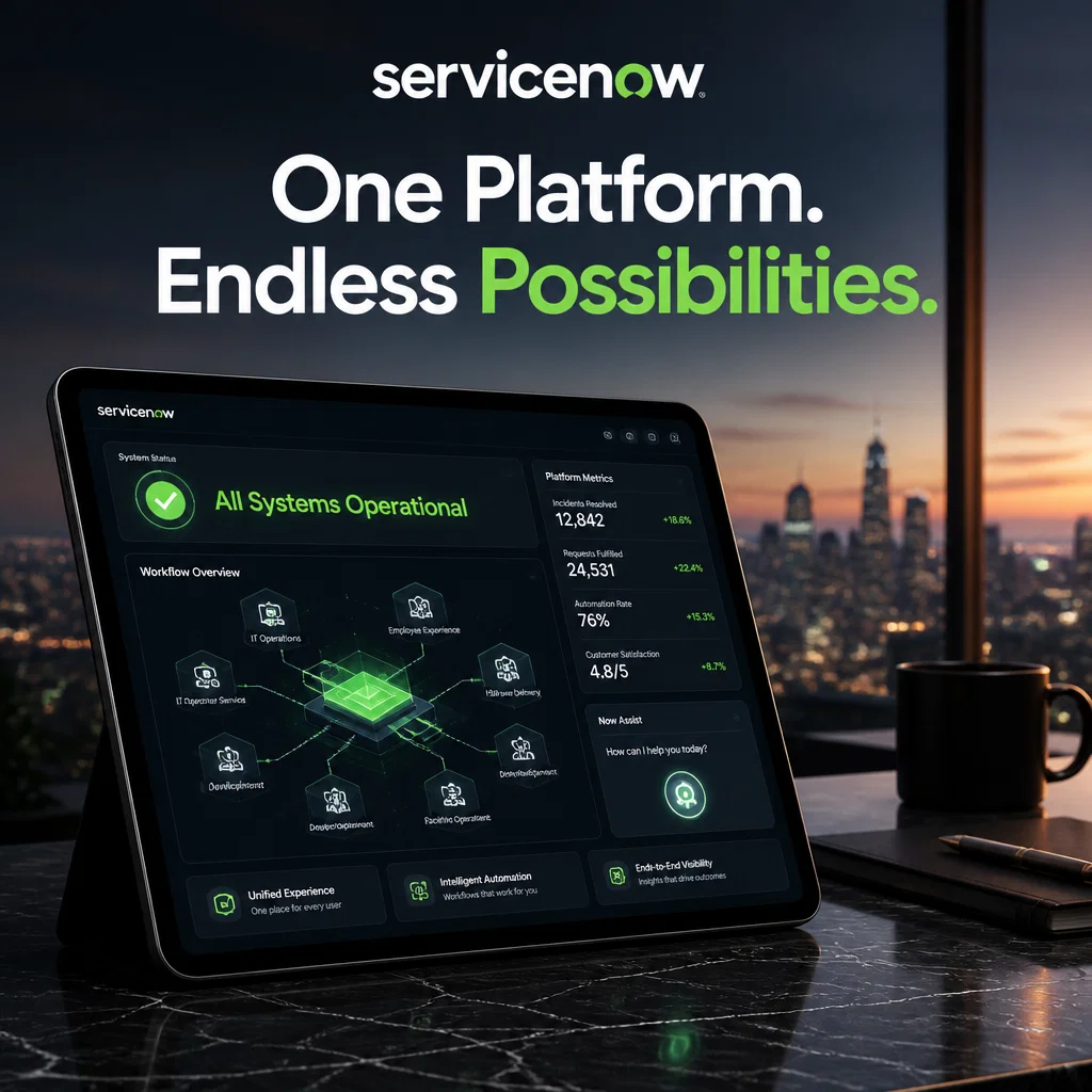 ServiceNow ad concept example: The Infinite Dashboard