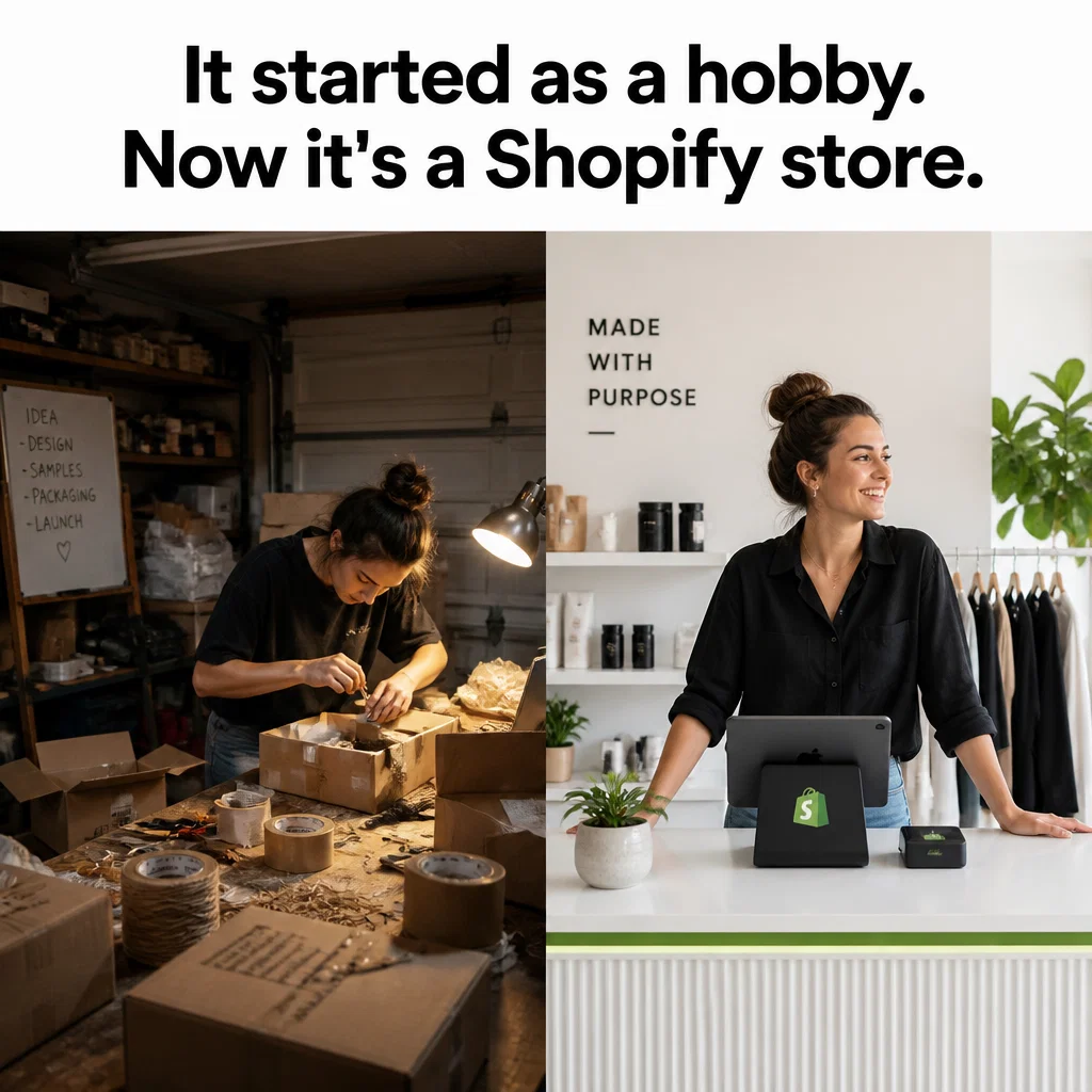Shopify meme ad example: The Side Hustle Evolution