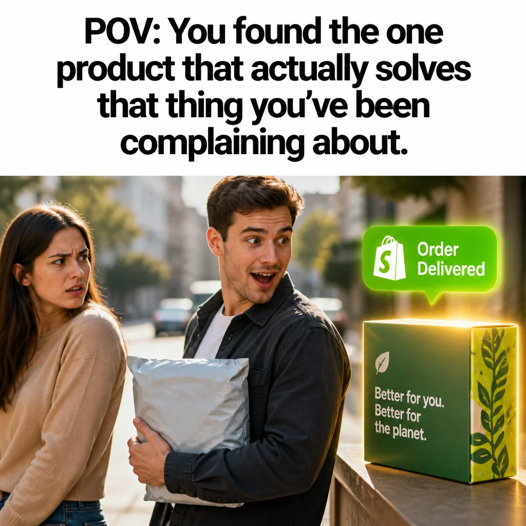Shopify Store meme ad example: The Infinite Scroll Stop