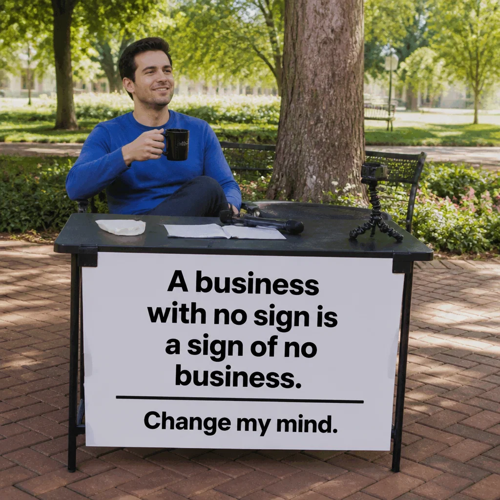 Sign Shop meme ad example: Visibility Logic
