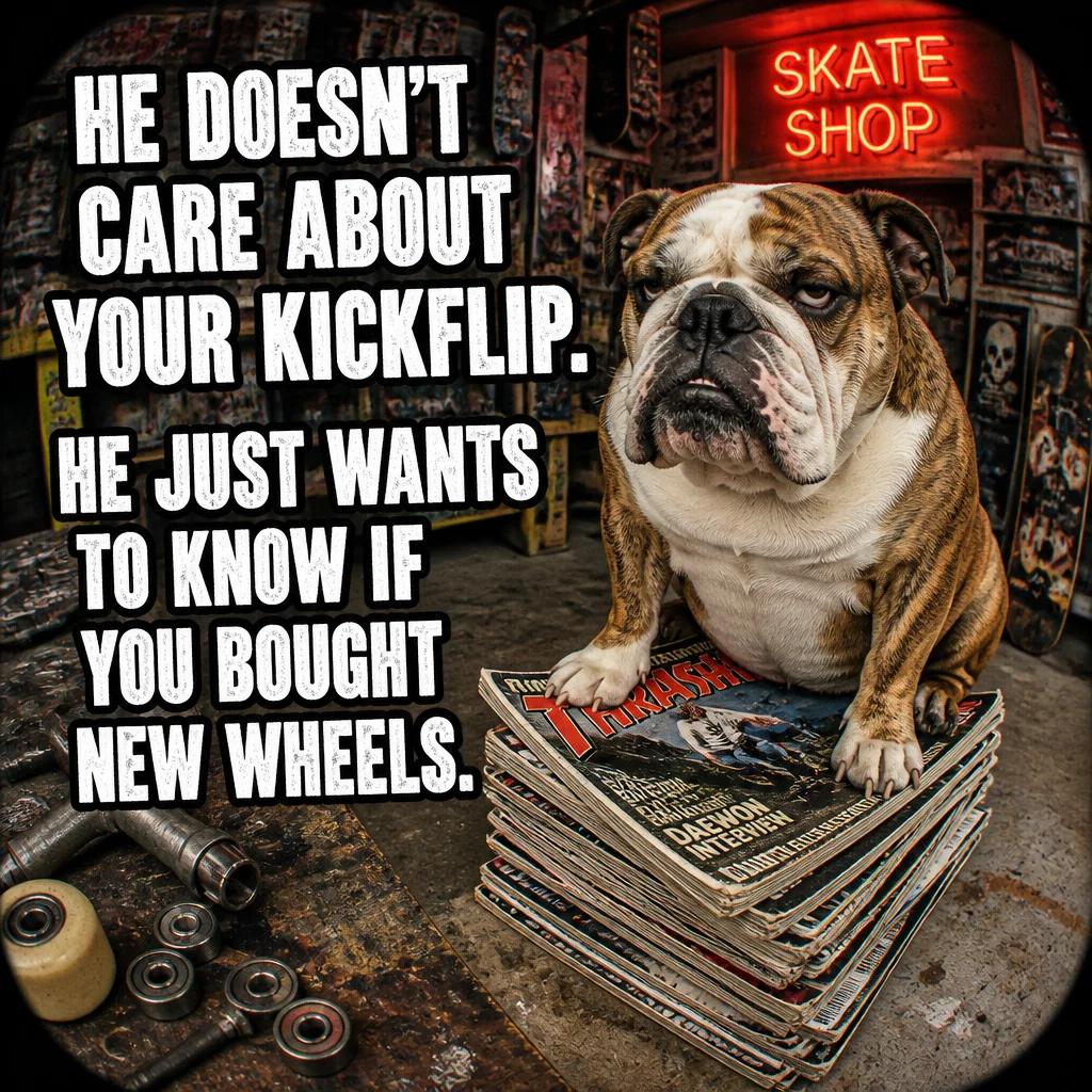 Skate Shop meme ad example: The Shop Dog Authority