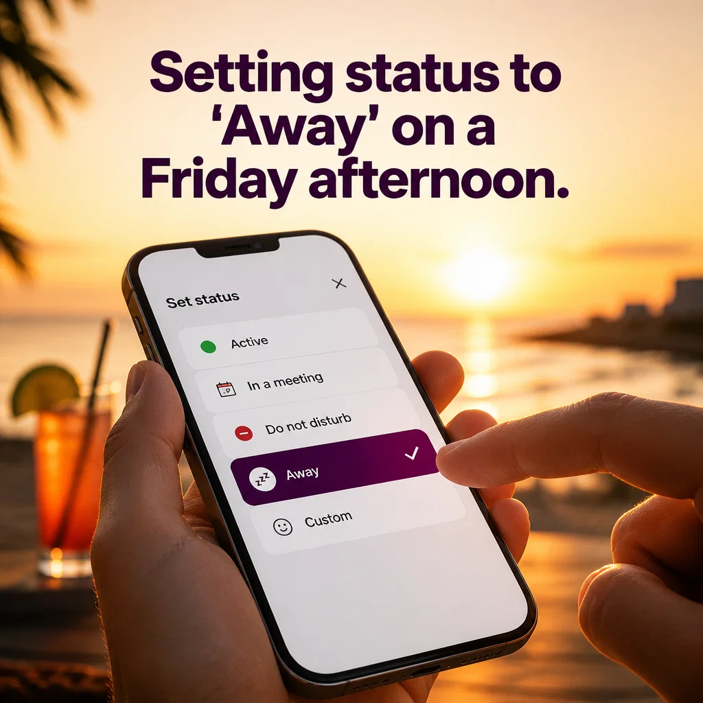 Slack meme ad example: The Friday Status