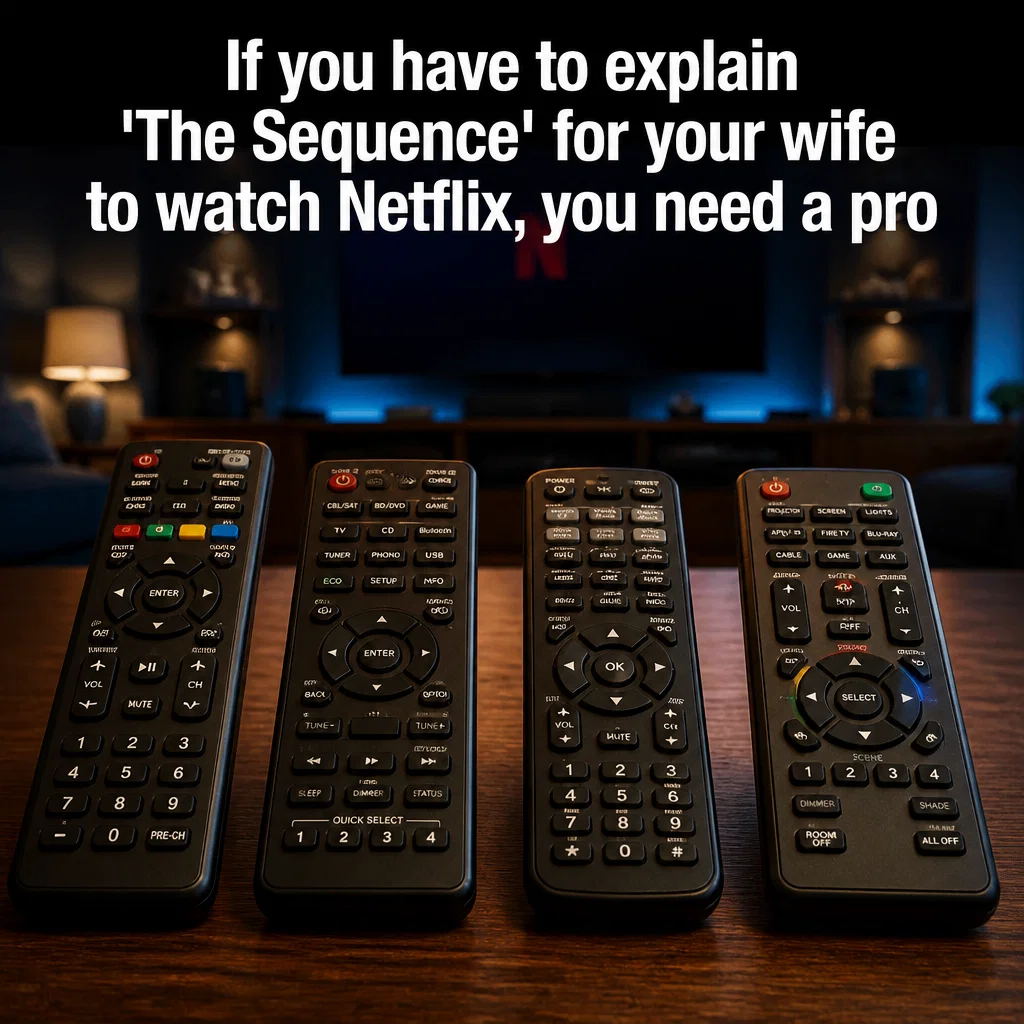 Smart Home Installation meme ad example: Remote Control Math