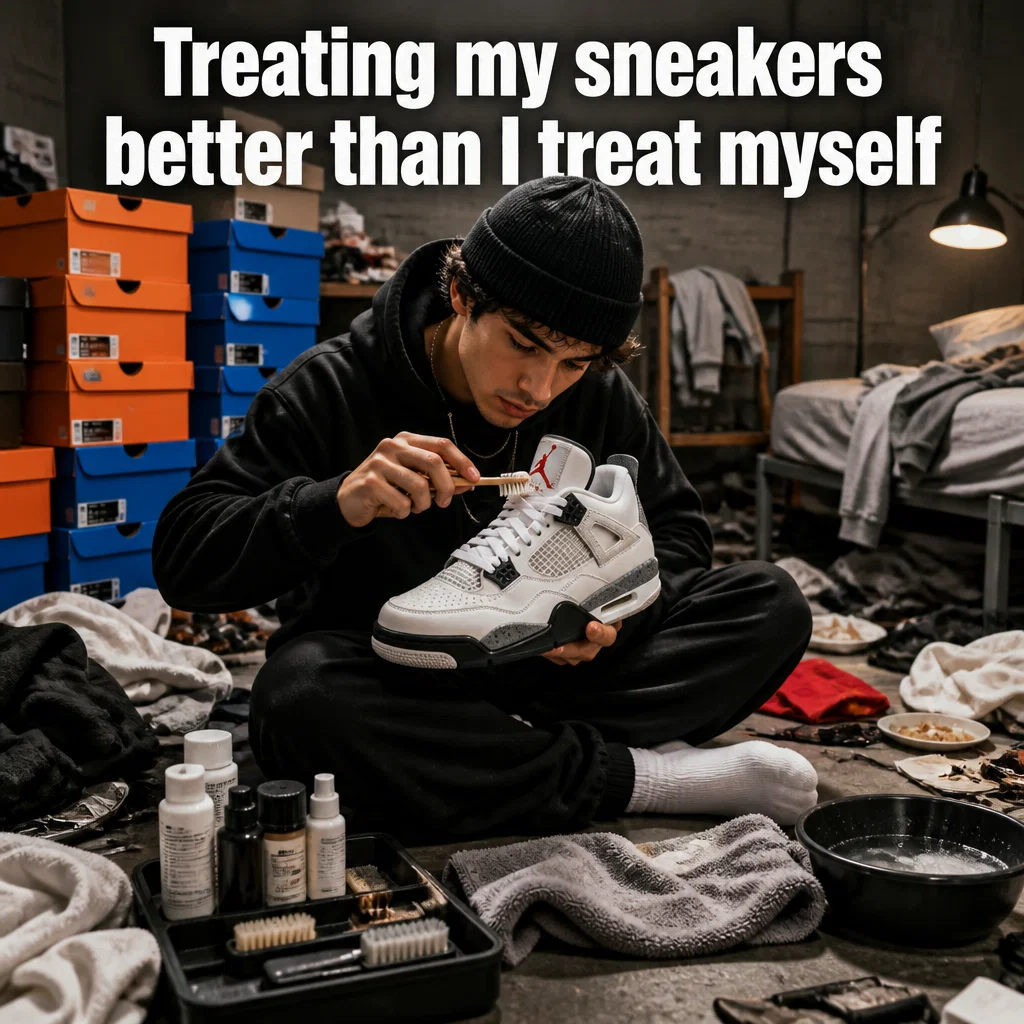 Sneaker Store meme ad example: The Saturday Scrub