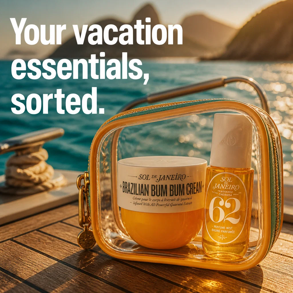 Sol de Janeiro ad concept example: The Travel Trio