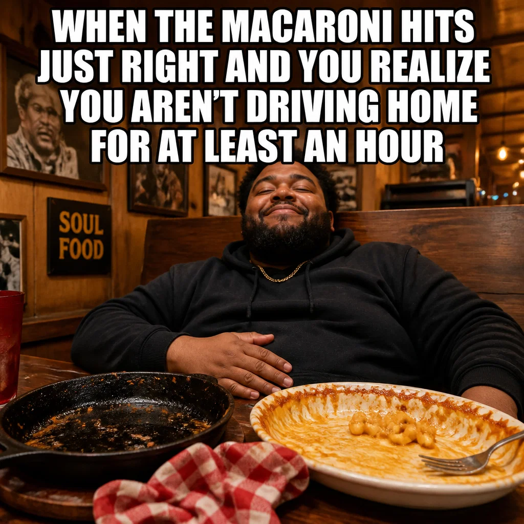Soul Food Restaurant meme ad example: The Post-Meal Nap