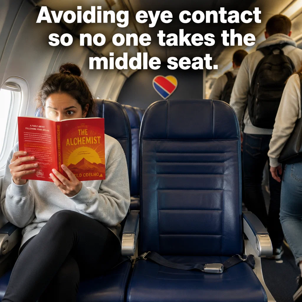 Southwest Airlines meme ad example: The Middle Seat Gamble