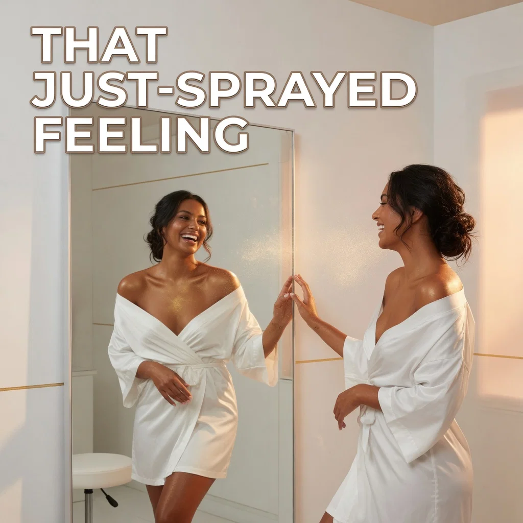 Spray Tan ad concept example: Instant Confidence Reveal