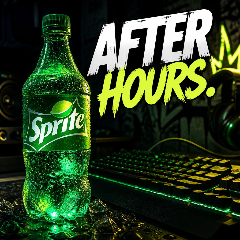 Sprite ad concept example: Night Shift Fuel