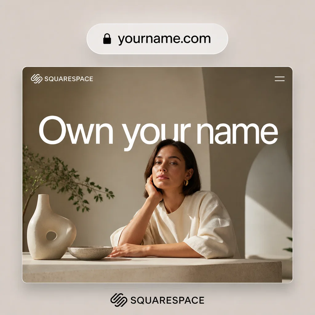 Squarespace ad concept example: Domain Confidence