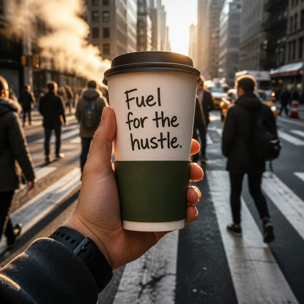 Starbucks ad concept example: Urban Commute POV