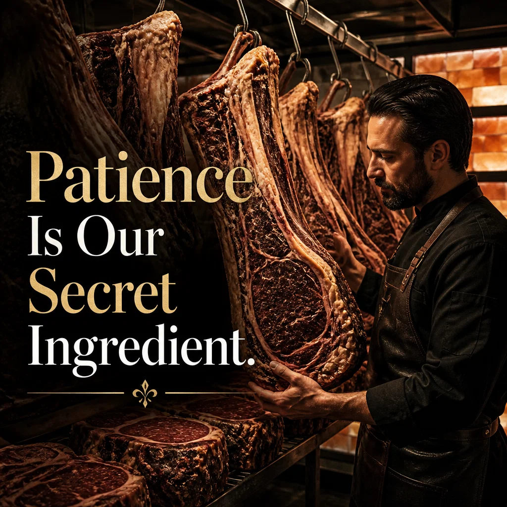 Steakhouse ad concept example: The Dry-Aging Room