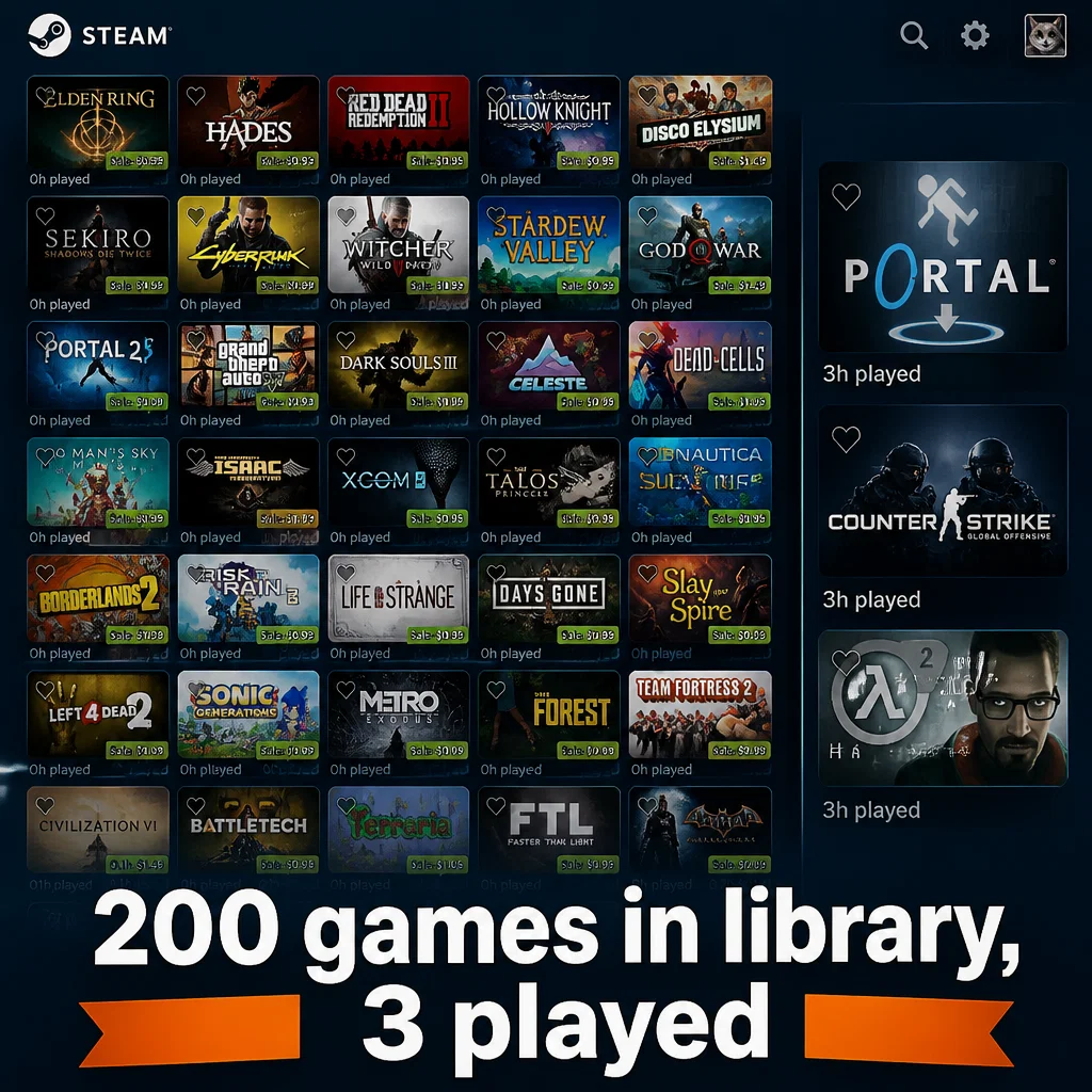 Steam meme ad example: Summer Sale Guilt