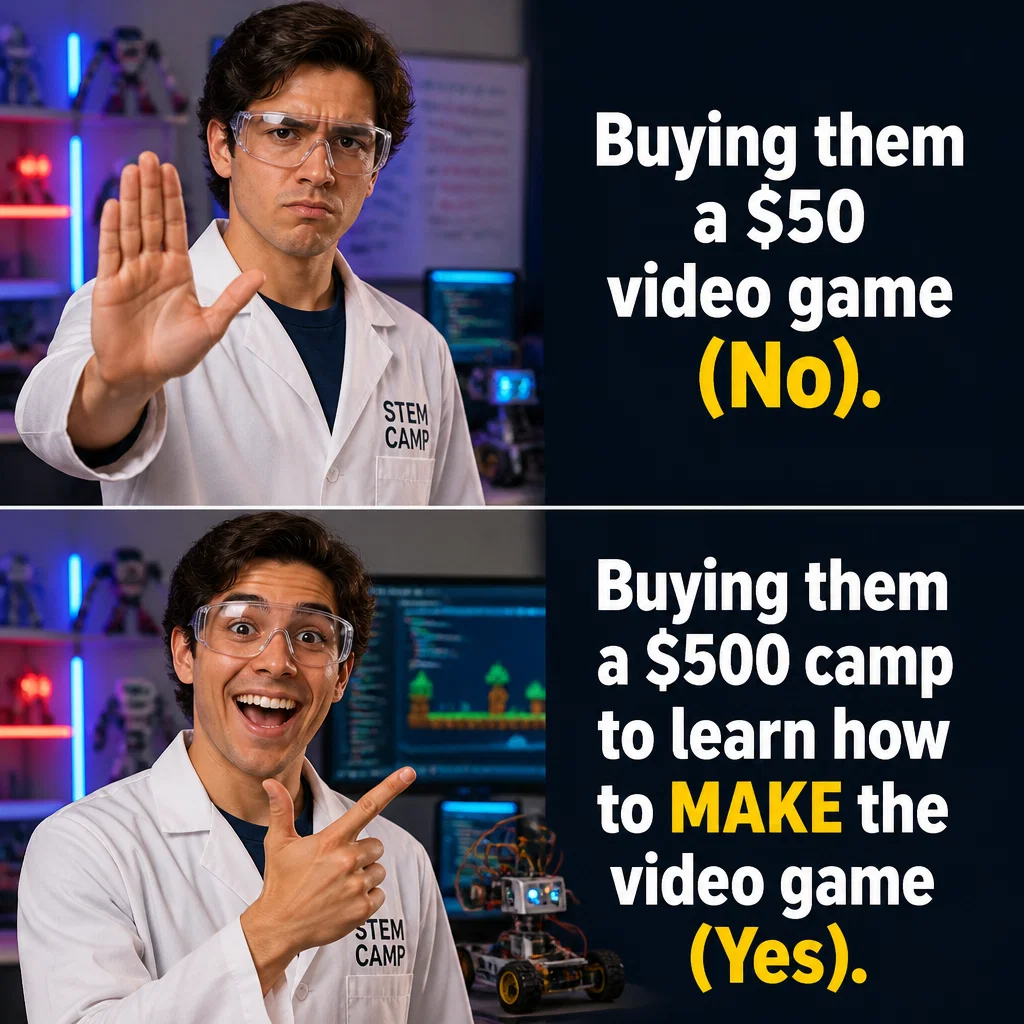 STEM Camp meme ad example: Career Path Logic