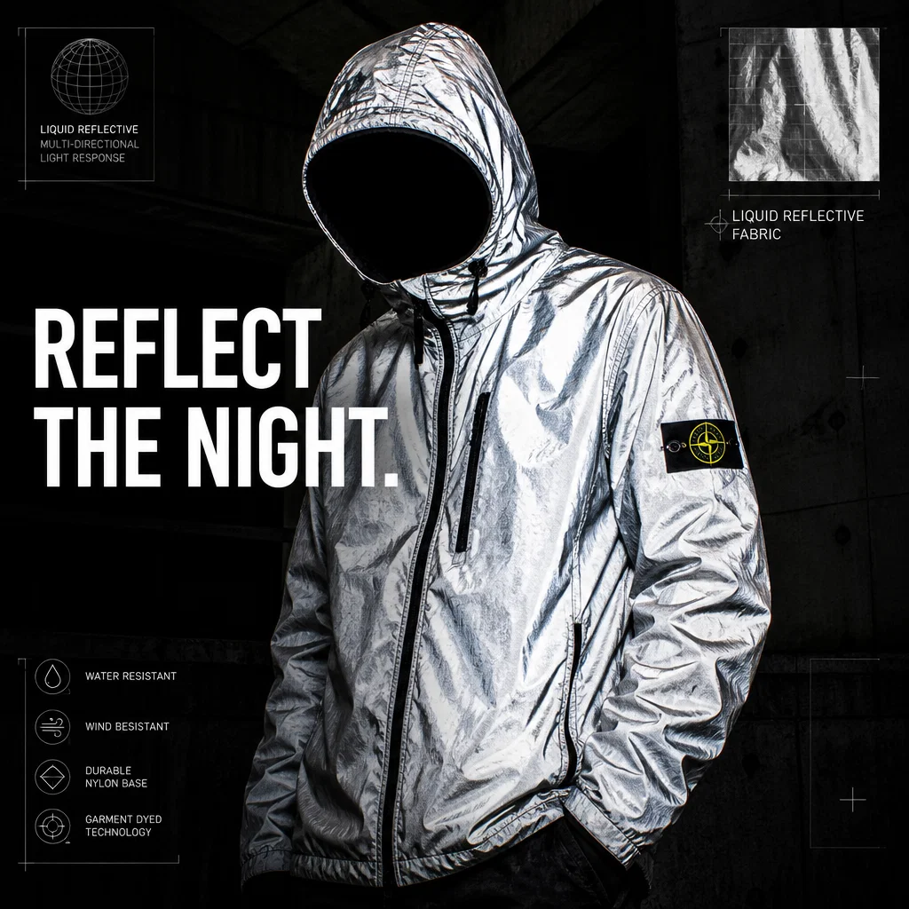Stone Island ad concept example: Liquid Reflective