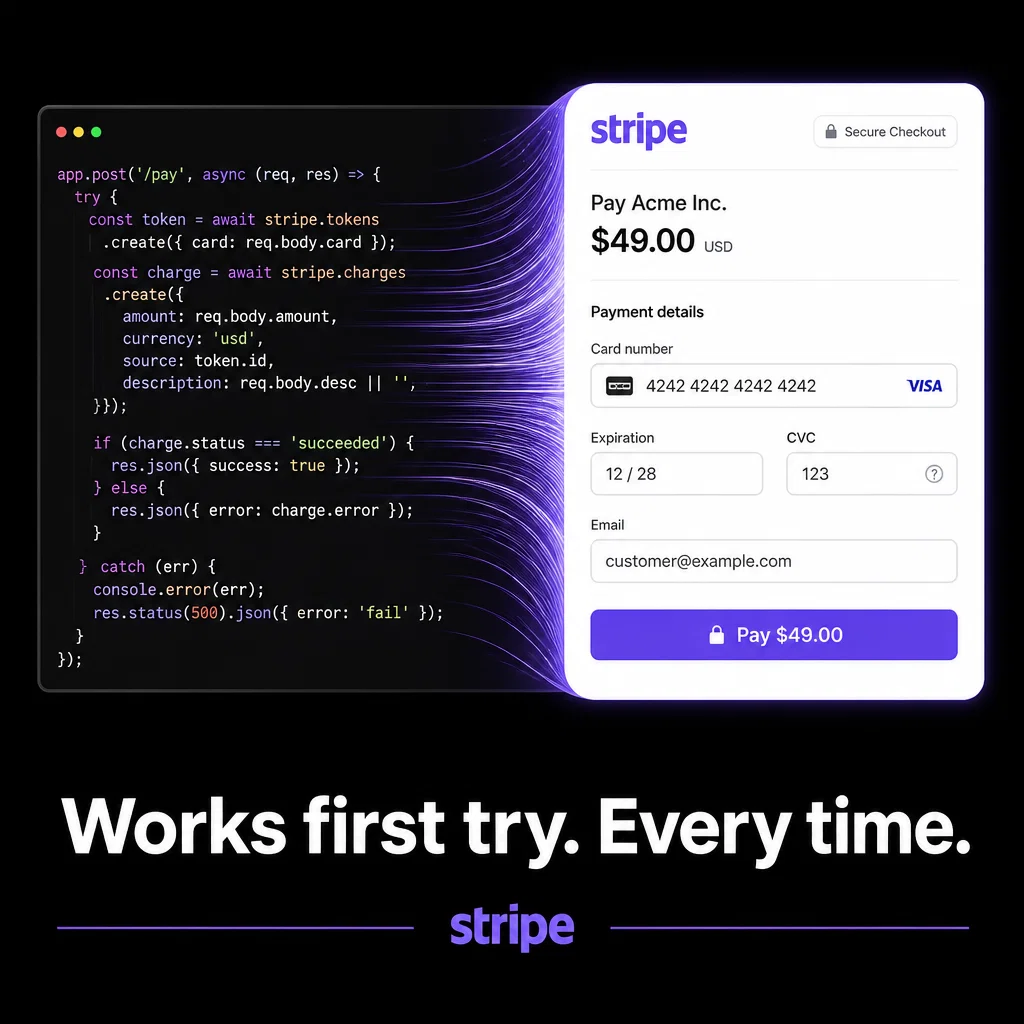 Stripe meme ad example: API Zero Drama