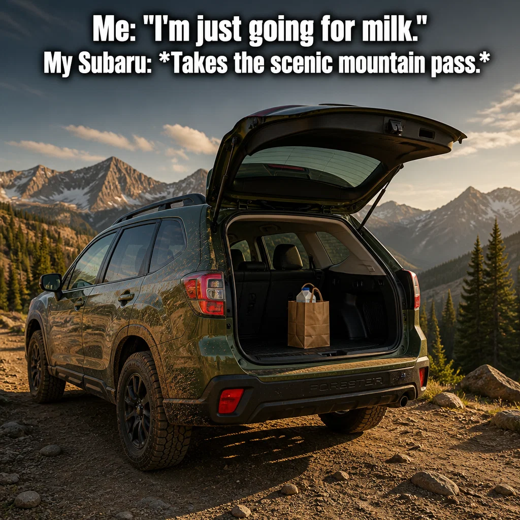 Subaru meme ad example: The Grocery Run