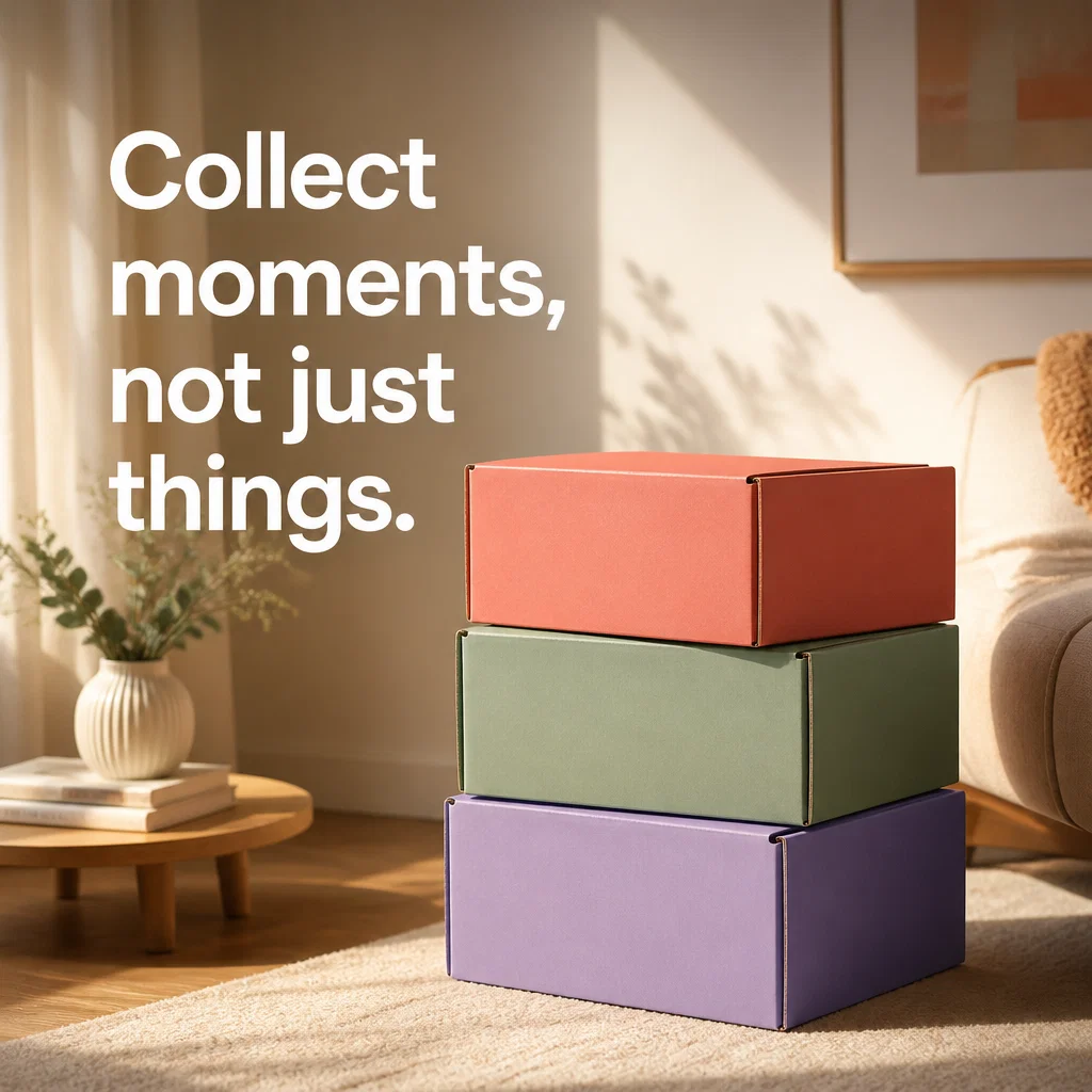 Subscription Box ad concept example: The Stack of Joy