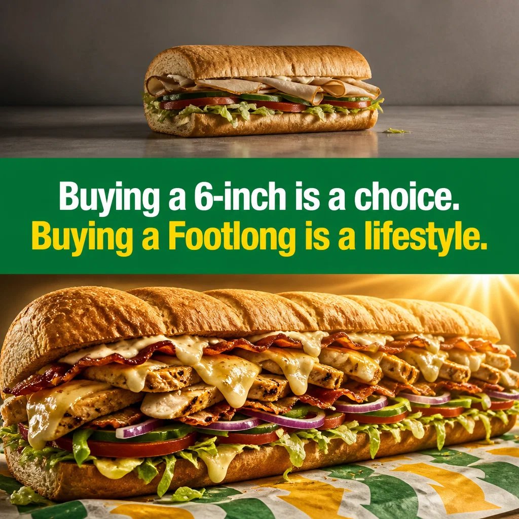 Subway meme ad example: Footlong Logic