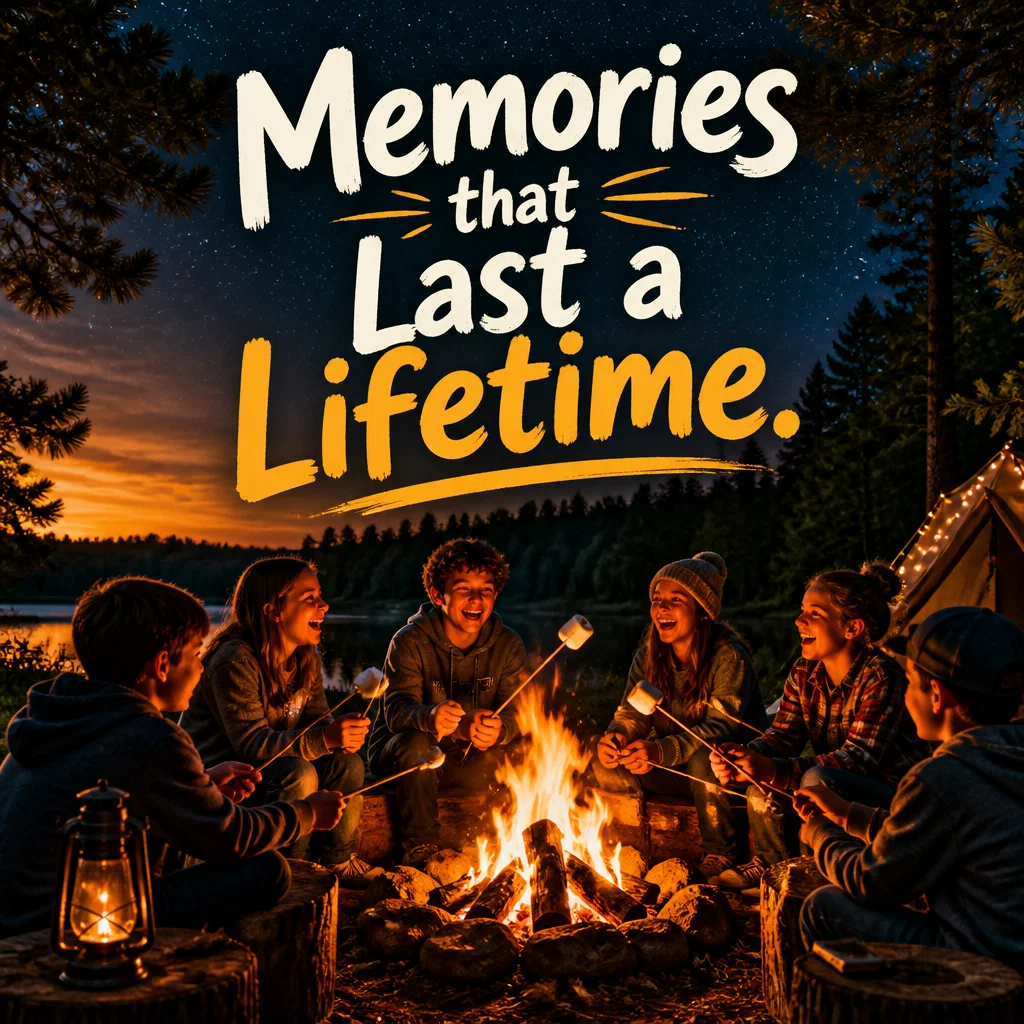 Summer Camp ad concept example: The Campfire Tradition
