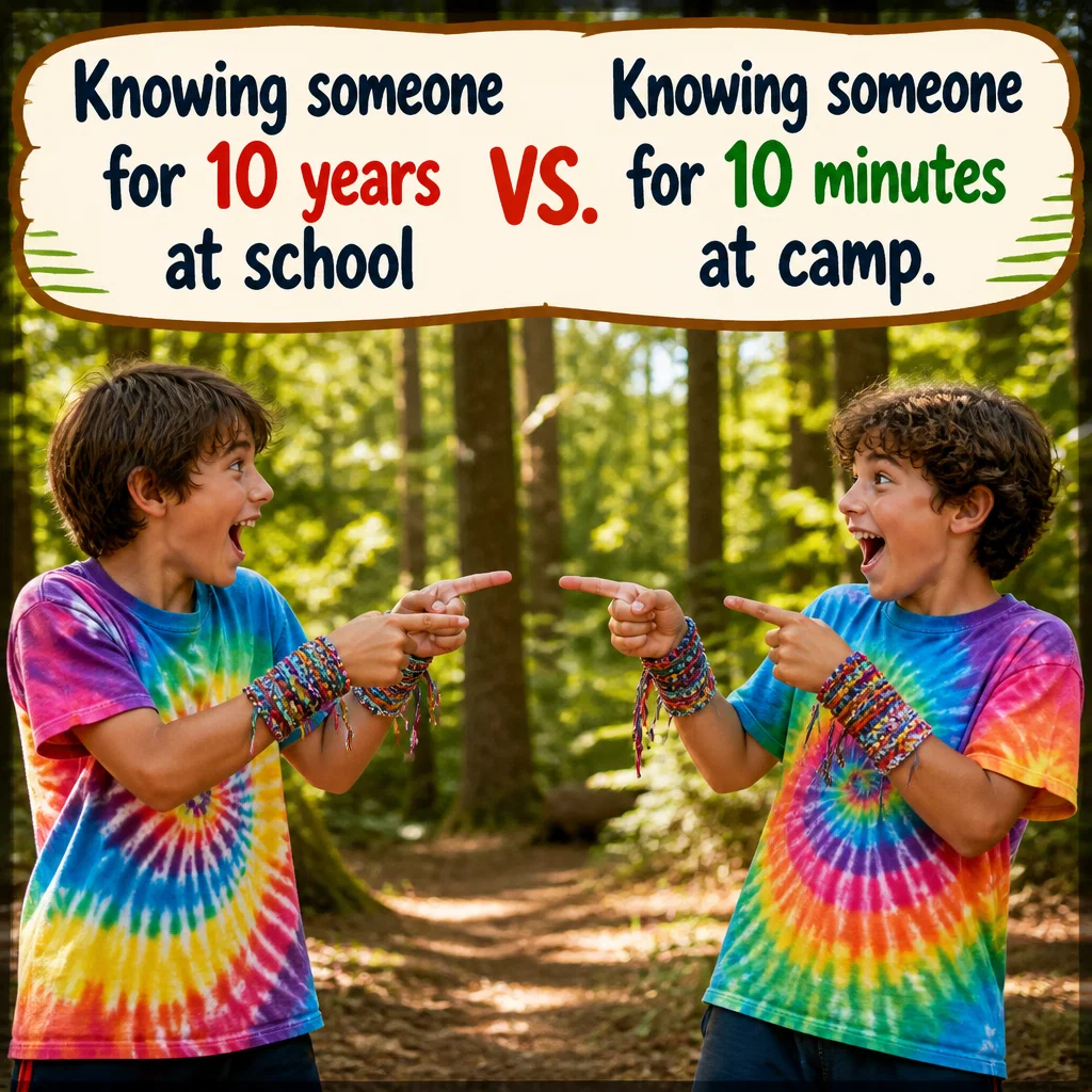 Summer Camp meme ad example: Camp Friend Logic