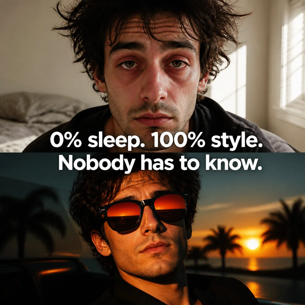 Sunglasses Brand meme ad example: The Confidence Boost