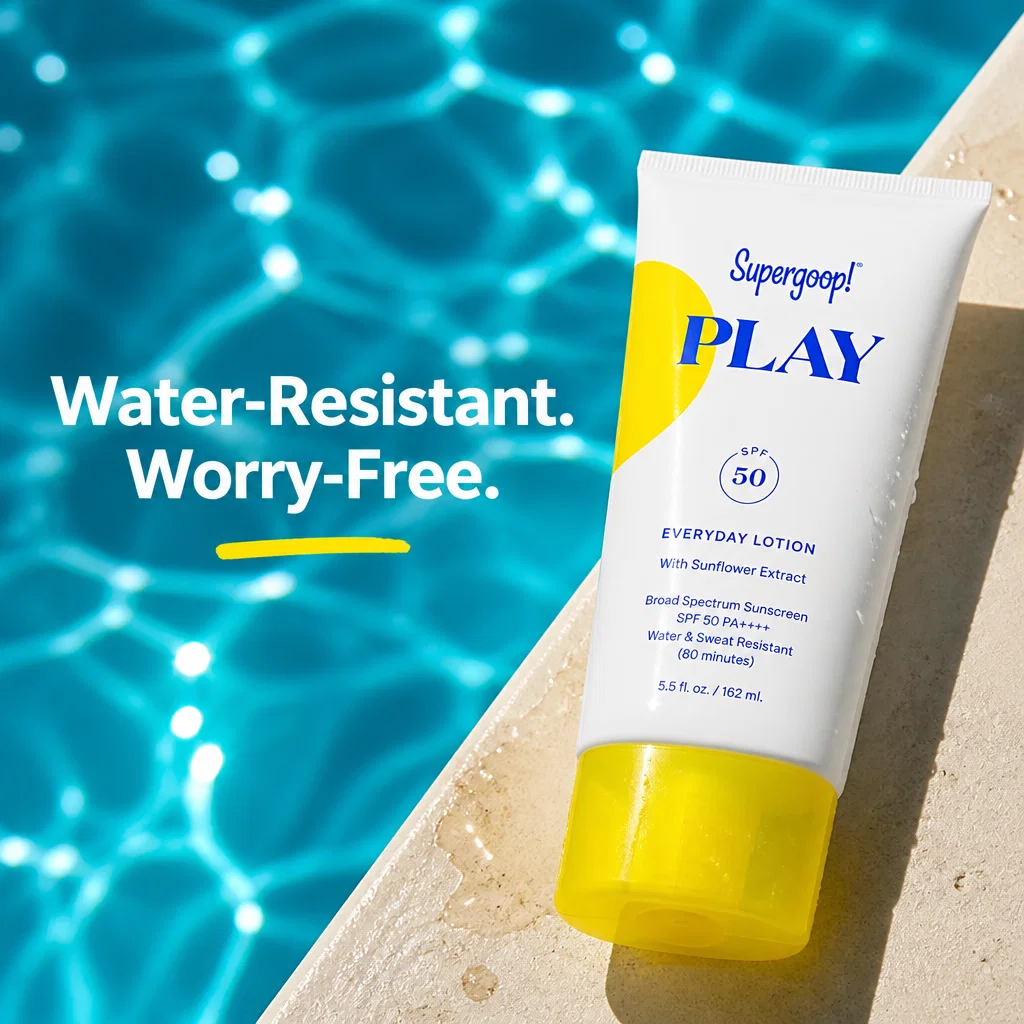 Supergoop ad concept example: Poolside Protection