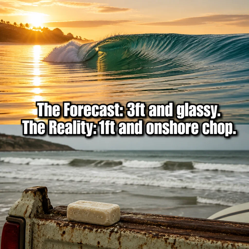 Surf Shop meme ad example: The Forecast Lie