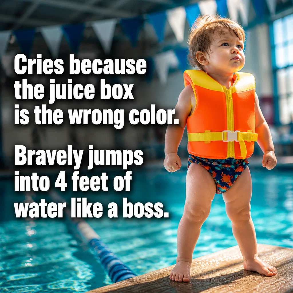 Swim School meme ad example: Toddler Logic