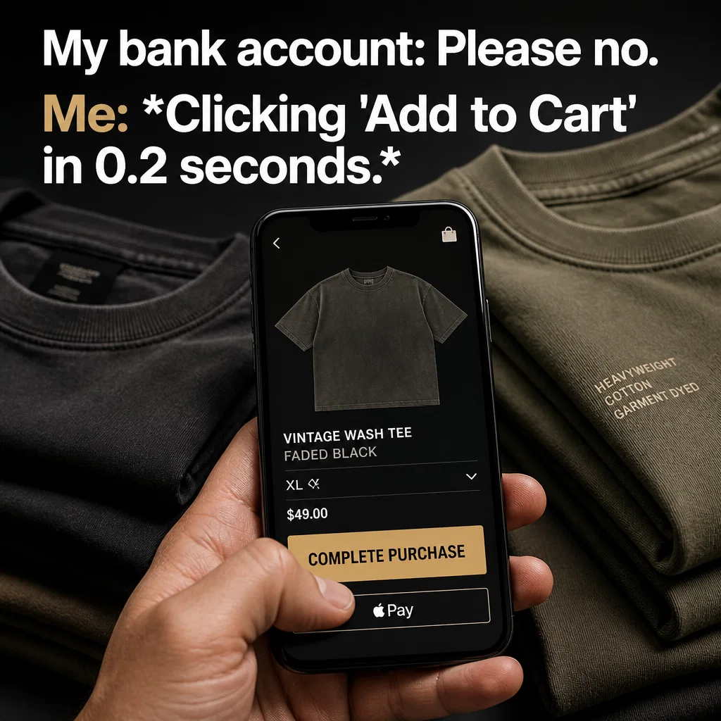T-Shirt Brand meme ad example: The New Drop Notification