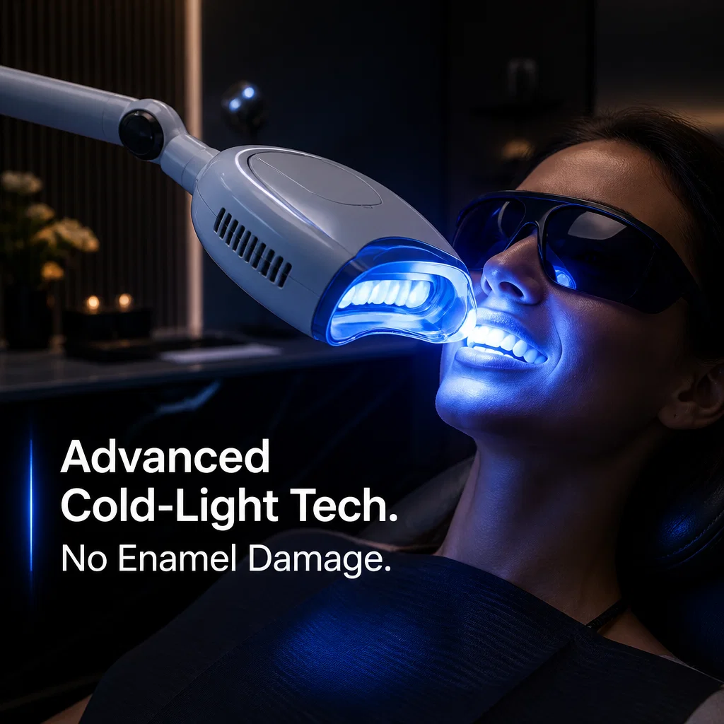Teeth Whitening ad concept example: The Technology Focus