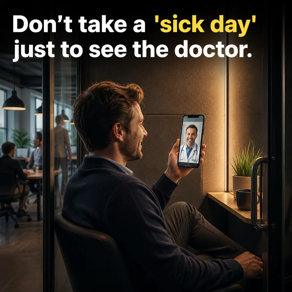 Telehealth ad concept example: Workday Wellness
