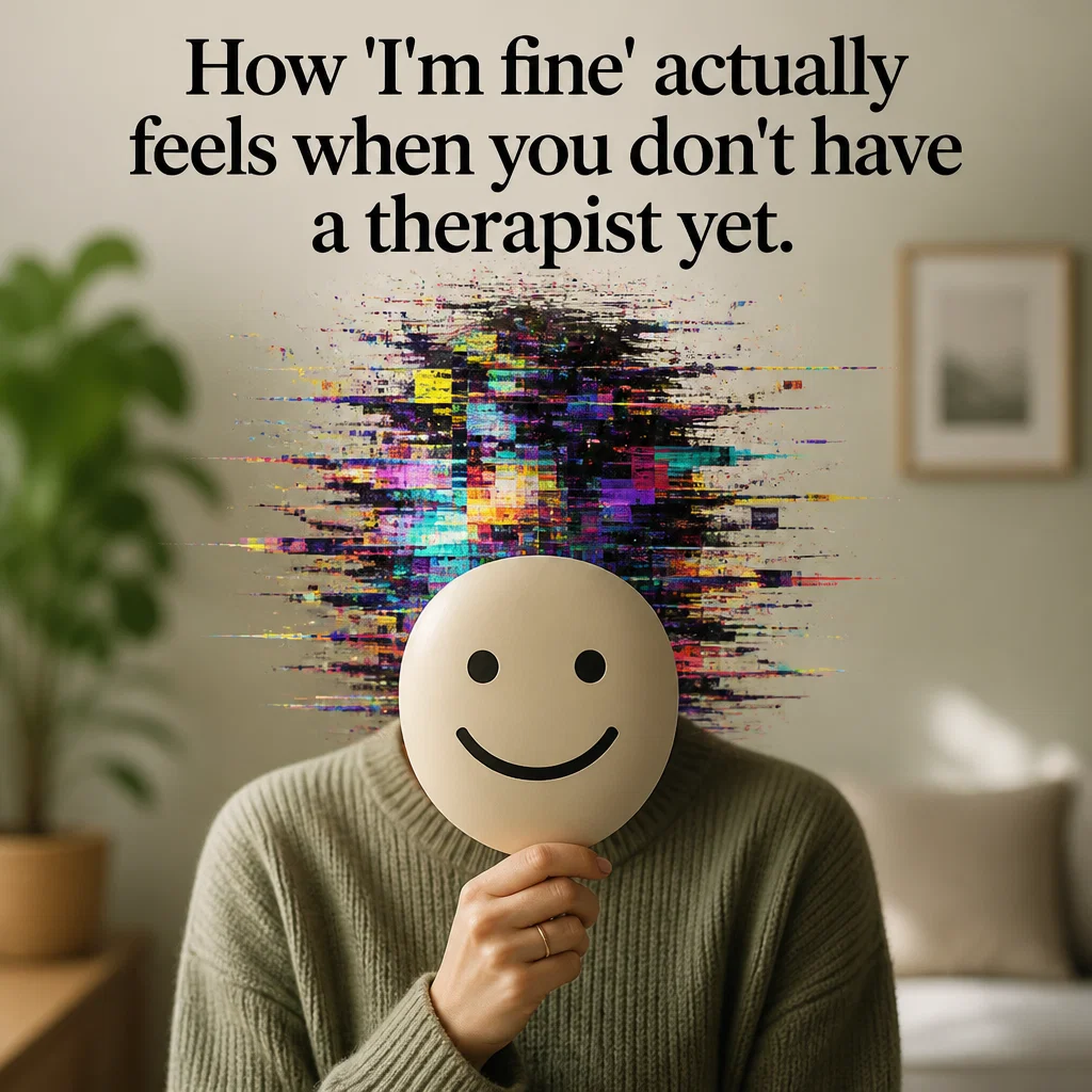 Therapist meme ad example: The 'I'm Fine' Mask