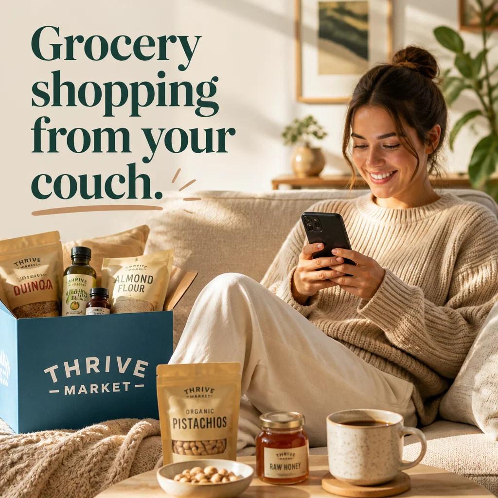 Thrive Market ad concept example: The App Advantage