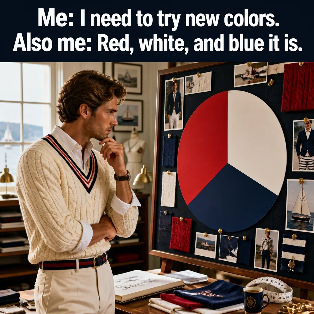 Tommy Hilfiger meme ad example: The Color Palette Rule