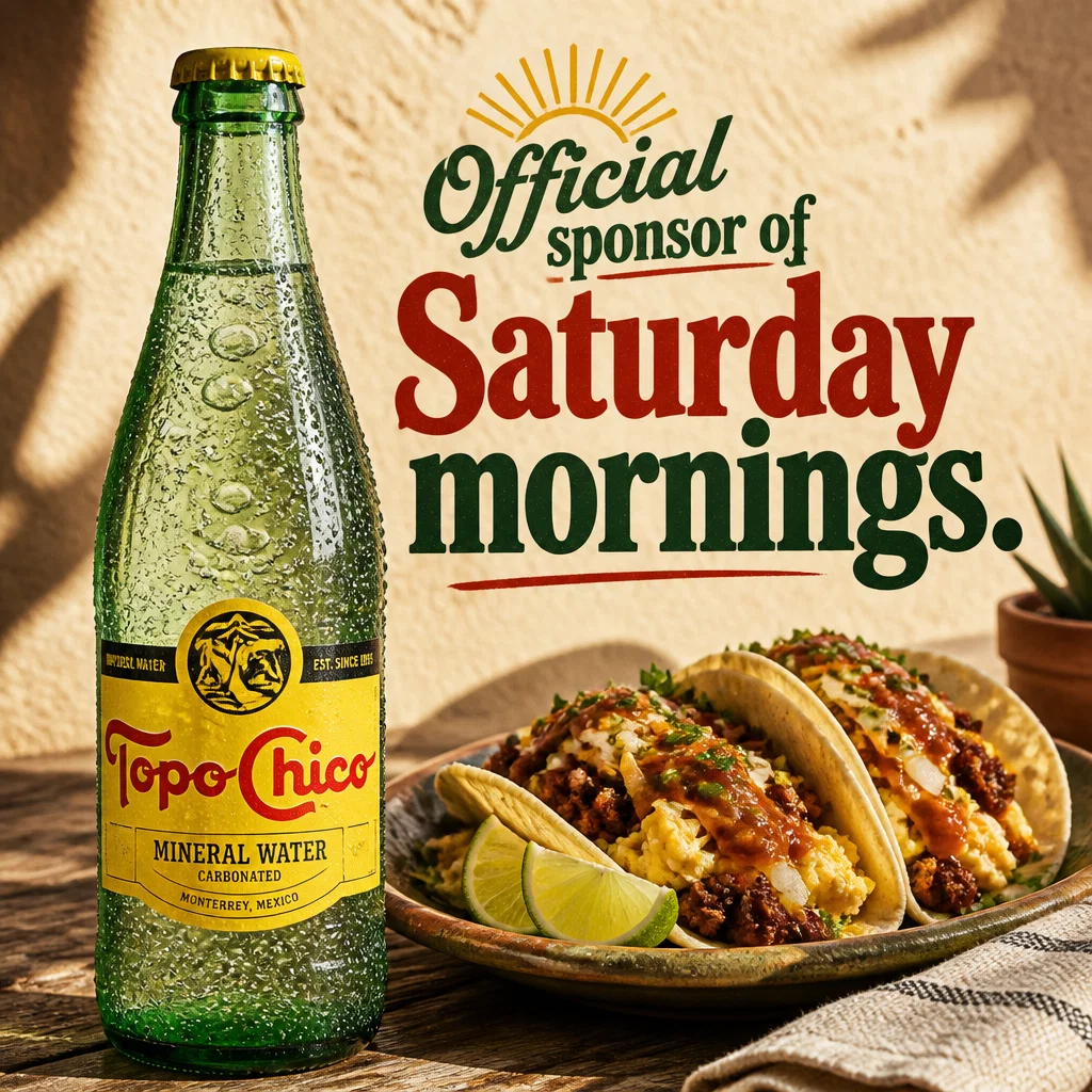 Topo Chico meme ad example: The Morning After Sponsor