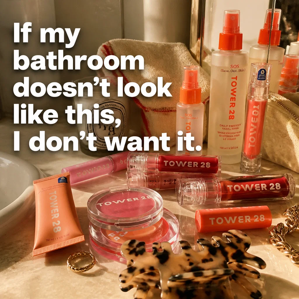 Tower 28 meme ad example: The Aesthetic Routine