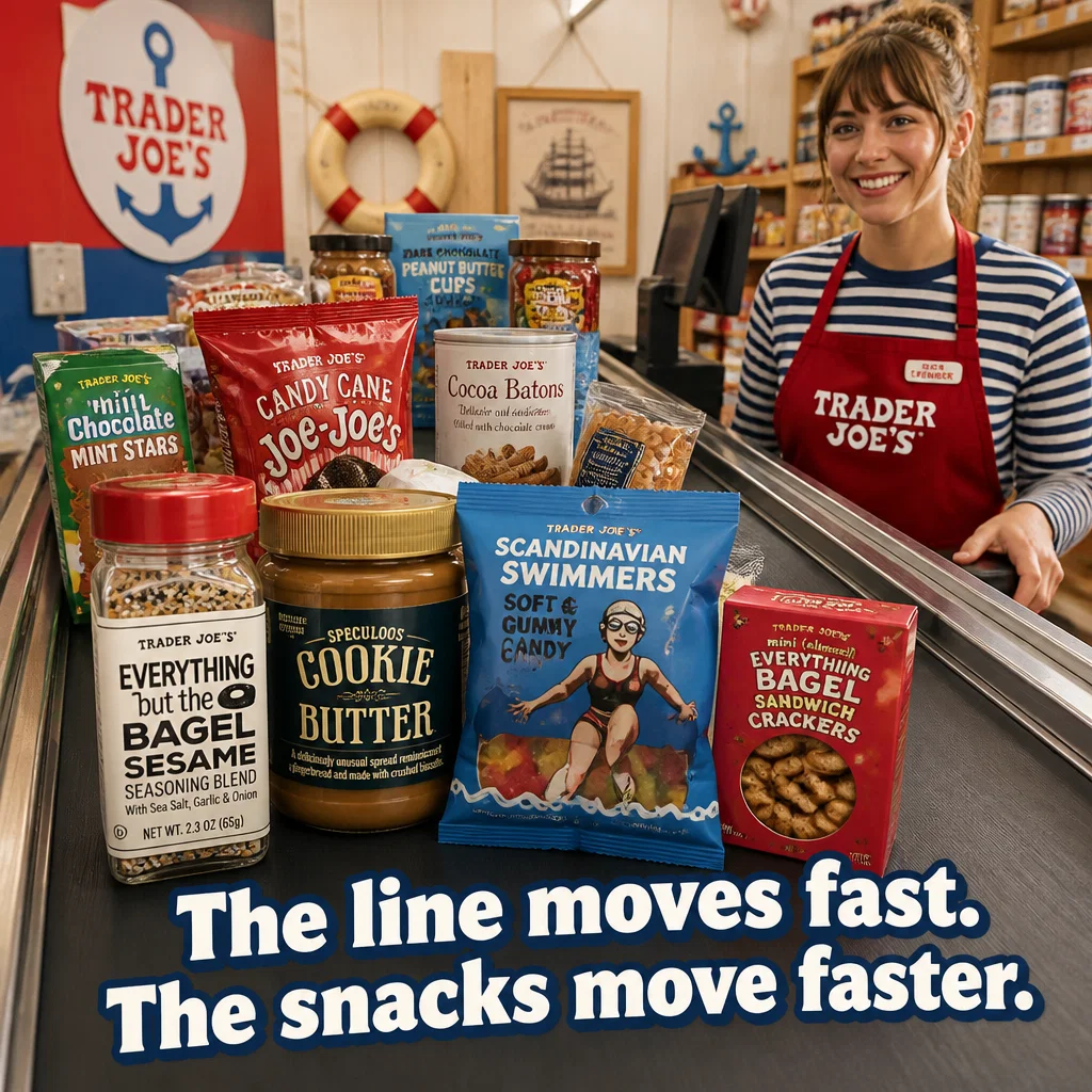 Trader Joe's ad concept example: Checkout Line Comedy