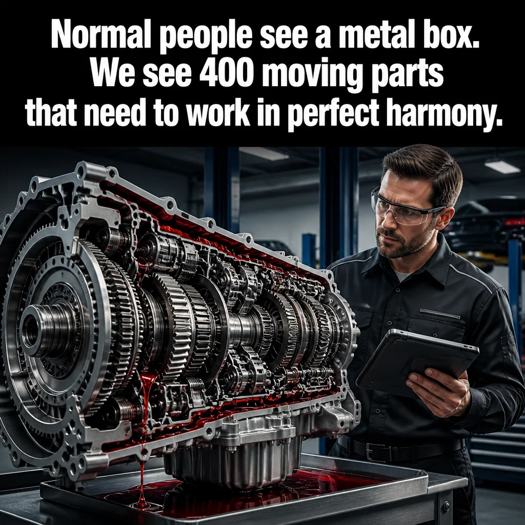 Transmission Repair meme ad example: The Gearbox Whisperer