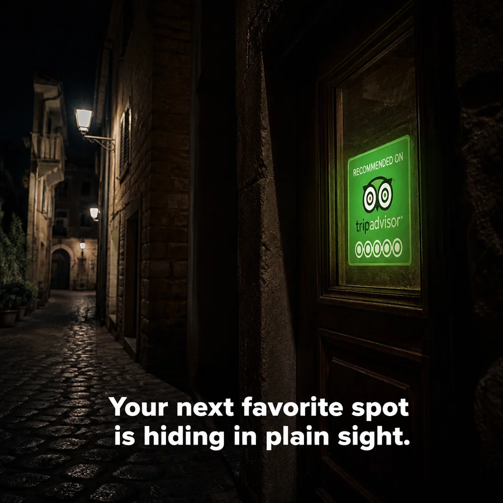 Tripadvisor ad concept example: The Hidden Alley Glow